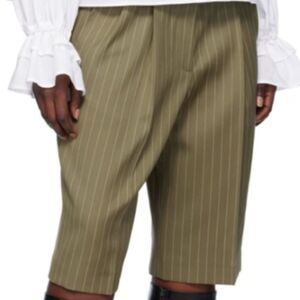NWT MSGM Khaki Pinstripe Shorts Size IT44 Waist US 30